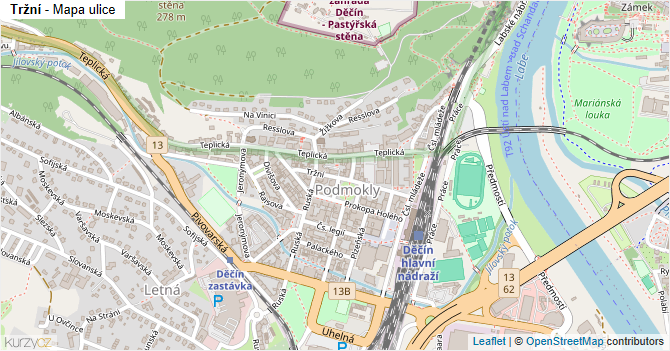 Tržní - mapa ulice