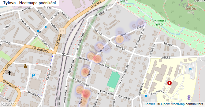 Tylova - mapa podnikání