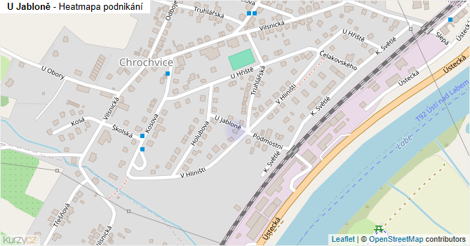 U Jabloně - mapa podnikání