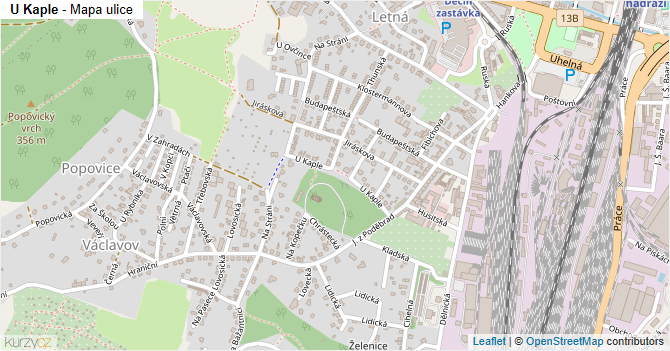 U Kaple - mapa ulice