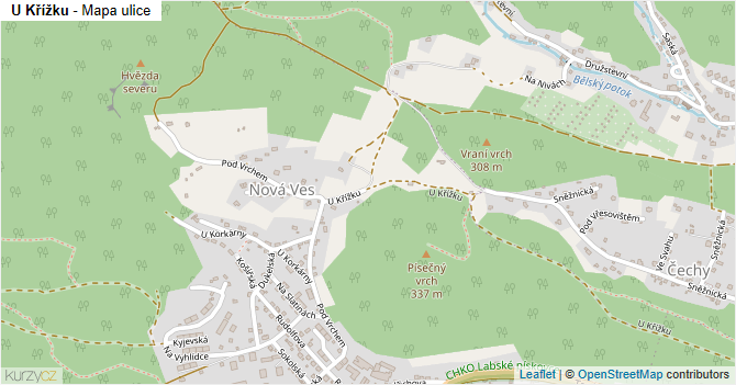 U Křížku - mapa ulice