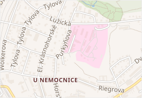 U Nemocnice v obci Děčín - mapa ulice