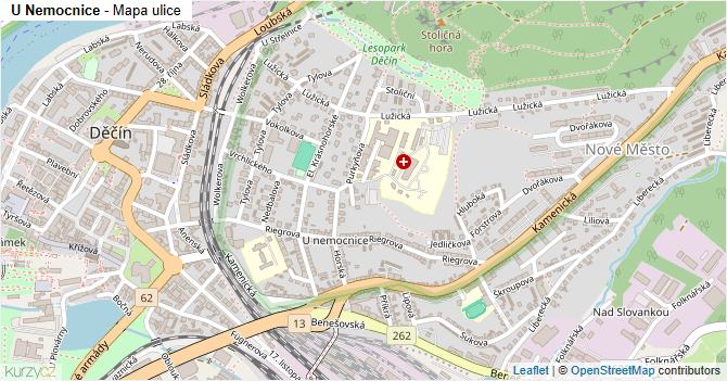 U Nemocnice - mapa ulice