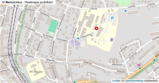 U Nemocnice - mapa podnikání
