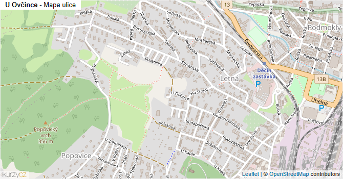 U Ovčince - mapa ulice