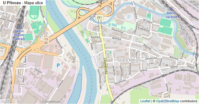 U Přívozu - mapa ulice