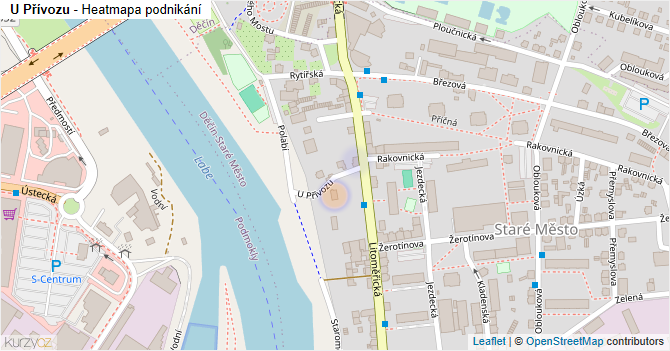 U Přívozu - mapa podnikání