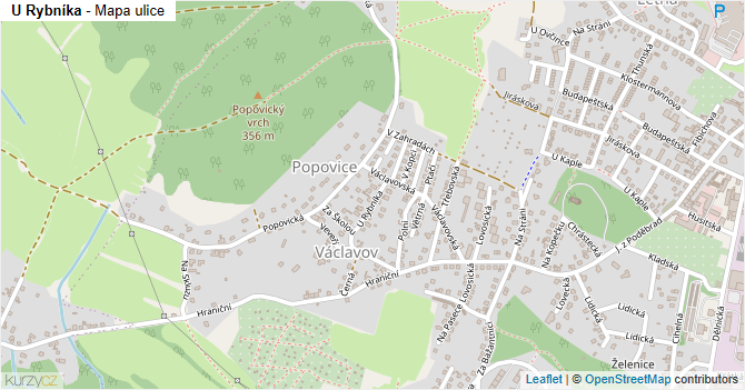 U Rybníka - mapa ulice