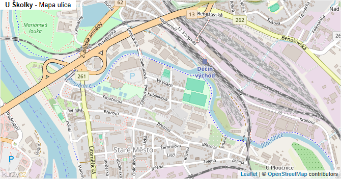 U Školky - mapa ulice