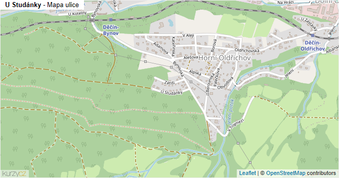 U Studánky - mapa ulice