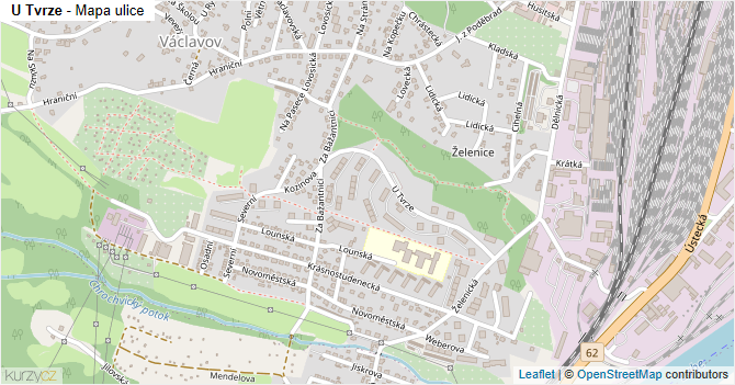 U Tvrze - mapa ulice