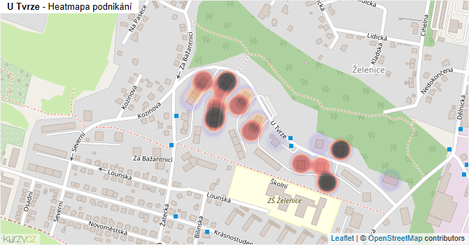 U Tvrze - mapa podnikání