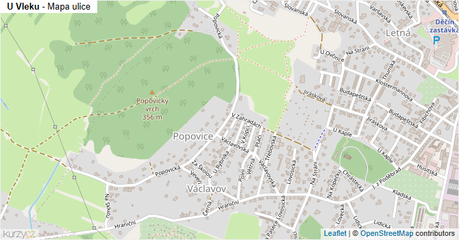 U Vleku - mapa ulice