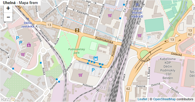Uhelná - mapa firem