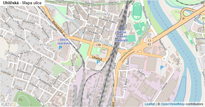 Uhlířská - mapa ulice
