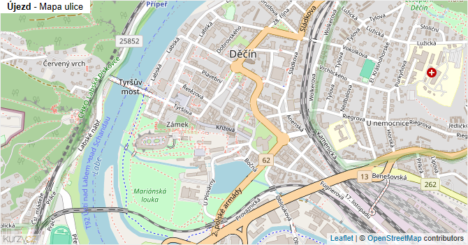 Újezd - mapa ulice