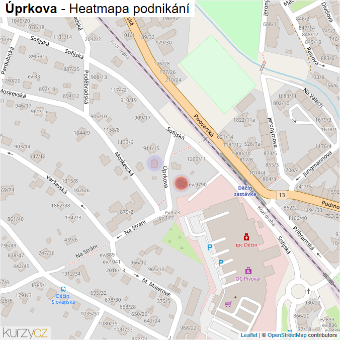 Mapa Úprkova - Firmy v ulici.