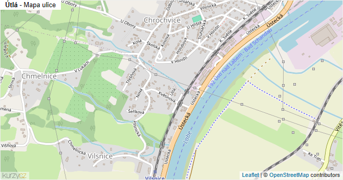 Útlá - mapa ulice