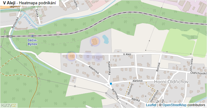 V Aleji - mapa podnikání
