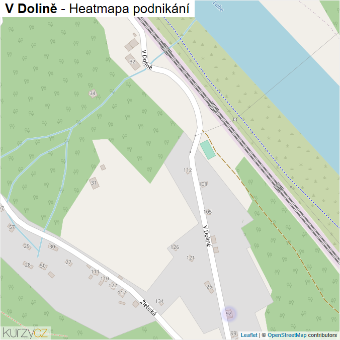 Mapa V Dolině - Firmy v ulici.
