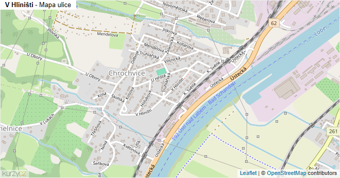 V Hliništi - mapa ulice