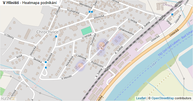 V Hliništi - mapa podnikání