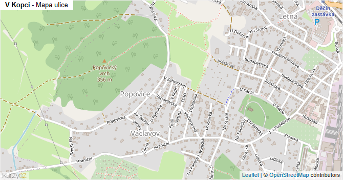 V Kopci - mapa ulice
