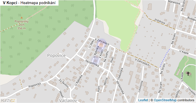 V Kopci - mapa podnikání