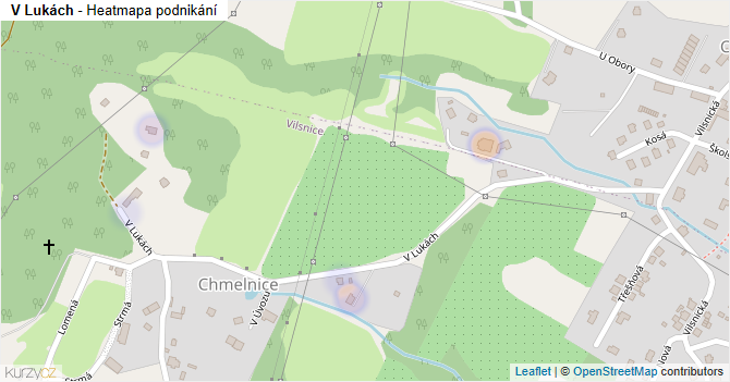 V Lukách - mapa podnikání