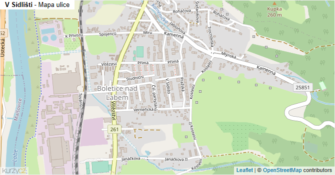 V Sídlišti - mapa ulice