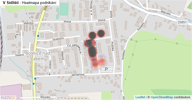 V Sídlišti - mapa podnikání