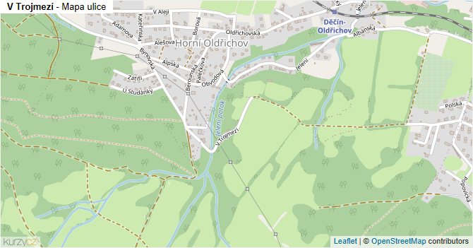 V Trojmezí - mapa ulice