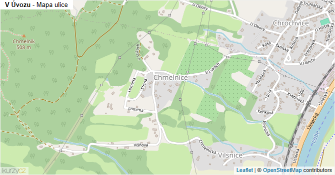 V Úvozu - mapa ulice