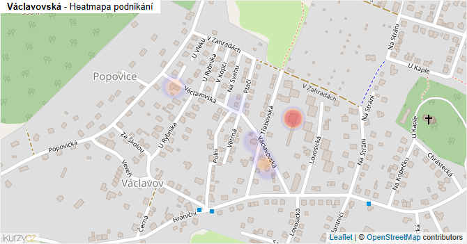 Václavovská - mapa podnikání