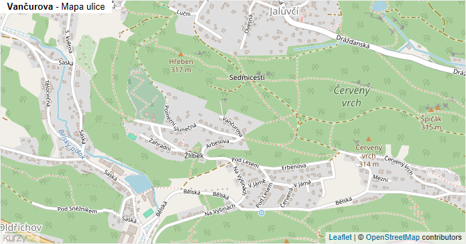 Vančurova - mapa ulice