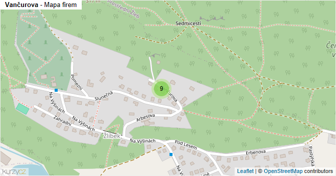 Vančurova - mapa firem