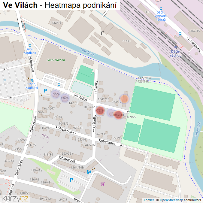 Mapa Ve Vilách - Firmy v ulici.