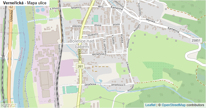 Verneřická - mapa ulice