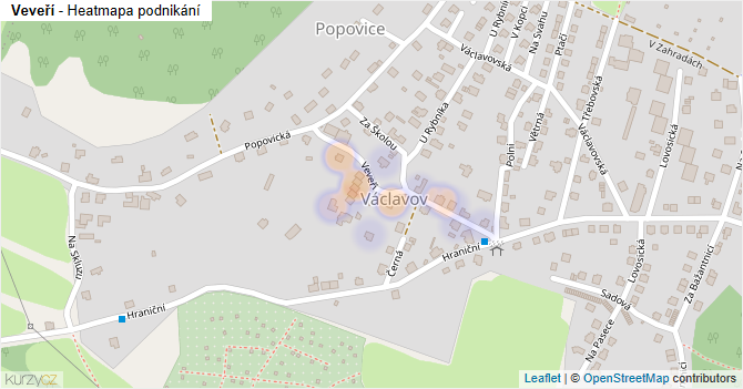 Veveří - mapa podnikání
