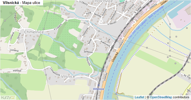 Vilsnická - mapa ulice