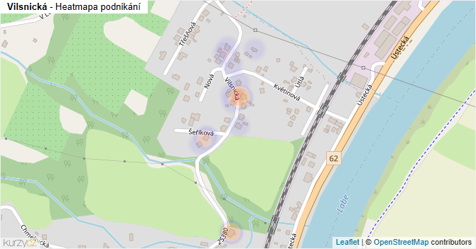Vilsnická - mapa podnikání