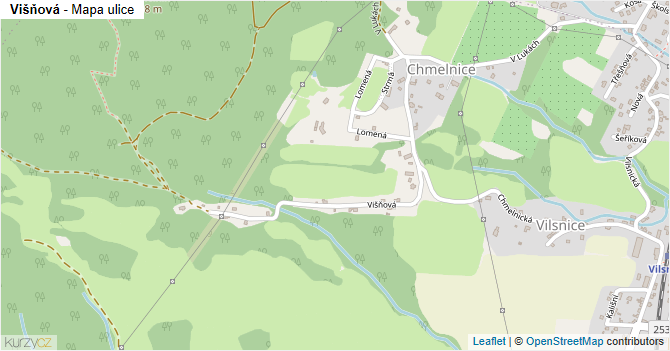Višňová - mapa ulice