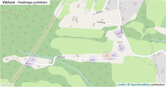Višňová - mapa podnikání