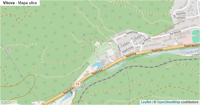 Vítova - mapa ulice