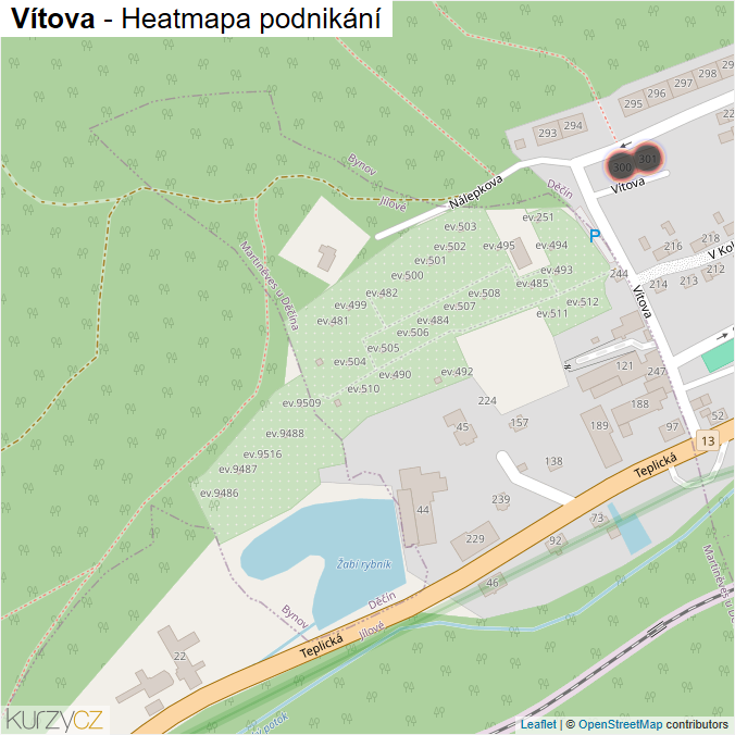 Mapa Vítova - Firmy v ulici.