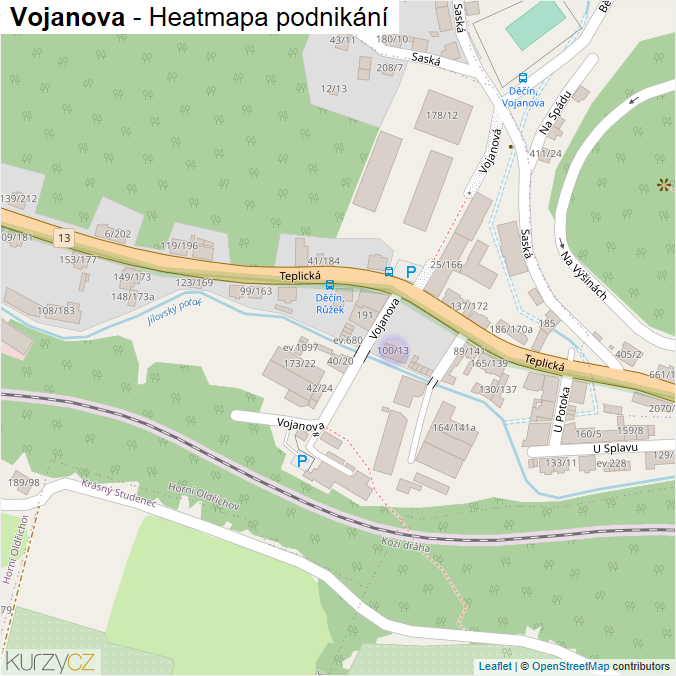 Mapa Vojanova - Firmy v ulici.