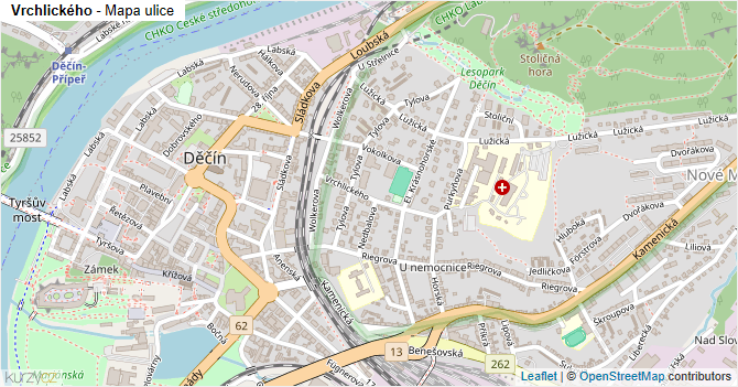Vrchlického - mapa ulice