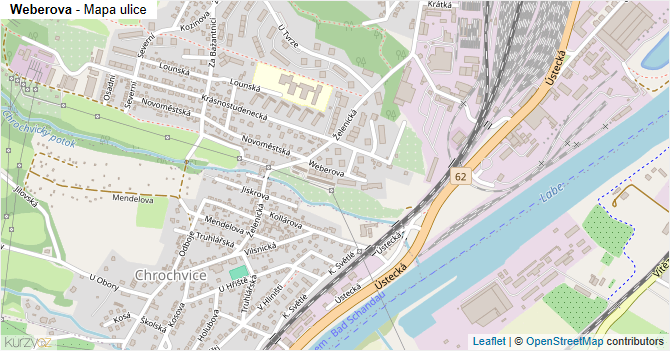 Weberova - mapa ulice