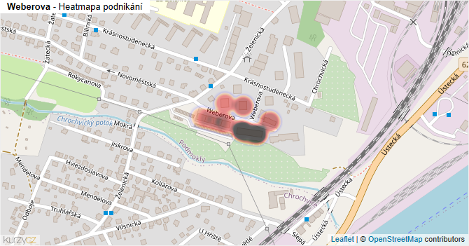 Weberova - mapa podnikání