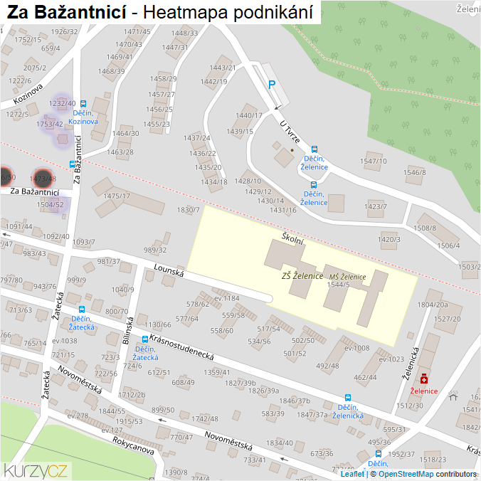 Mapa Za Bažantnicí - Firmy v ulici.
